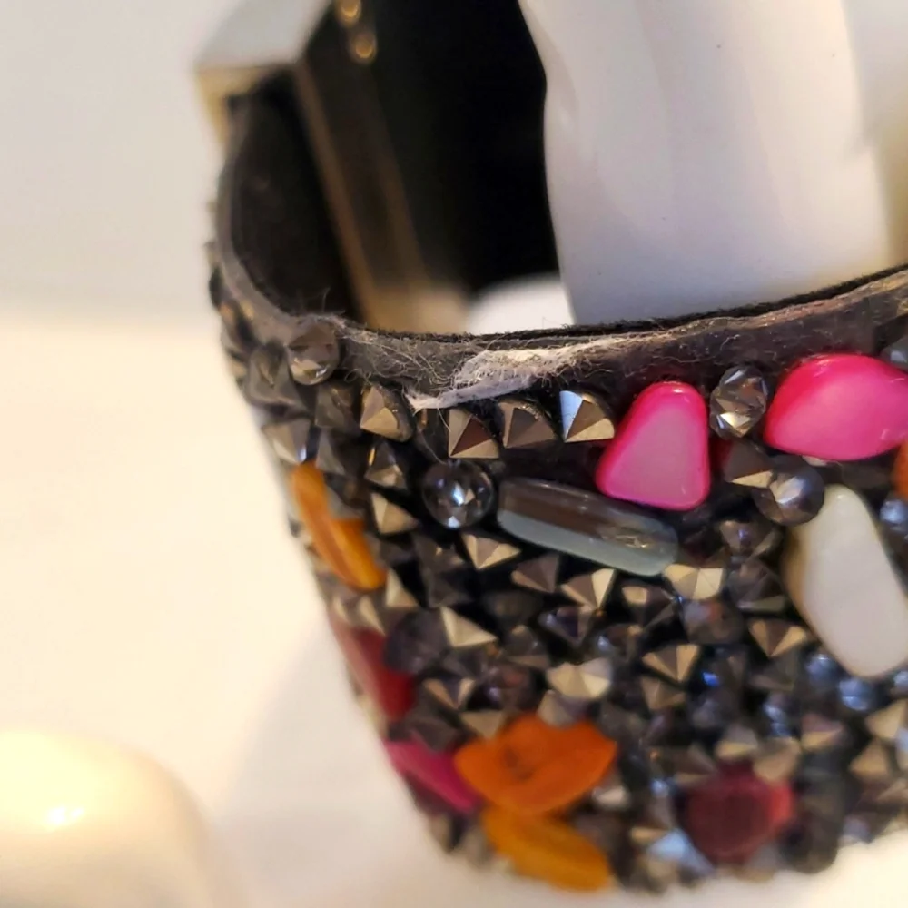 Multi Colored Stone Cuff Bracelet - Picture 3 of 3